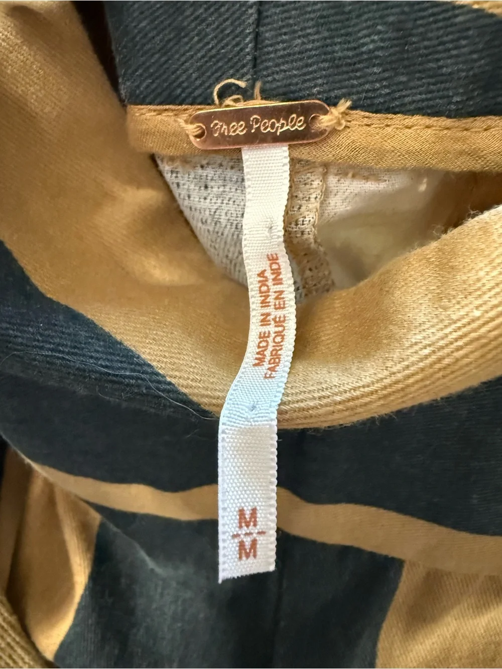 Free People Black and Tan Vertical-Stripe Marjorie Pants